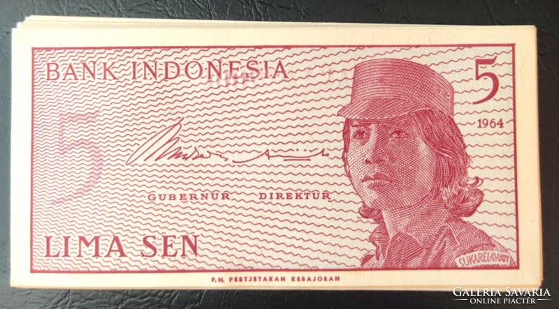 22 pieces of Indonesia 5 sen.