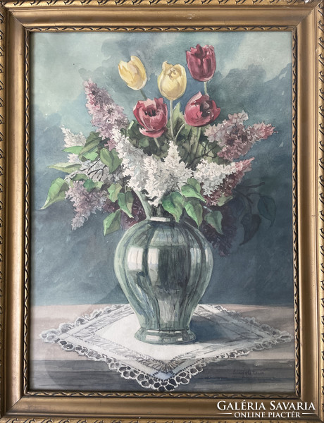 Cristofoli  Erna: Tavaszi virágcsendélet festmény