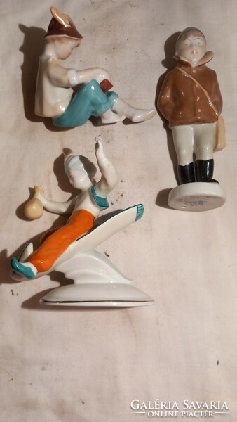 3 flawless porcelain figurines (drasche, aquincum, hólloházi)
