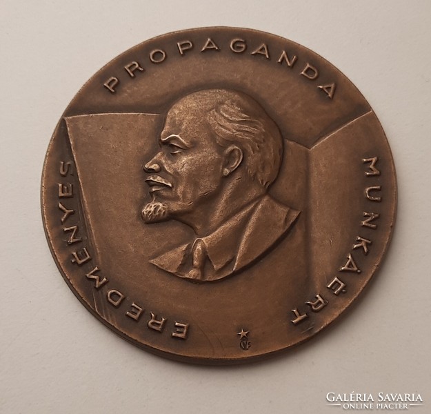 Vintage bronze commemorative plaque with head of Lenin 