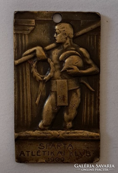 1909. Sparta Athletic Club bronze sports commemorative medal, István Czillag (37)