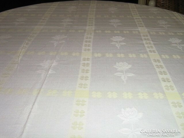 Antique floral damask tablecloth