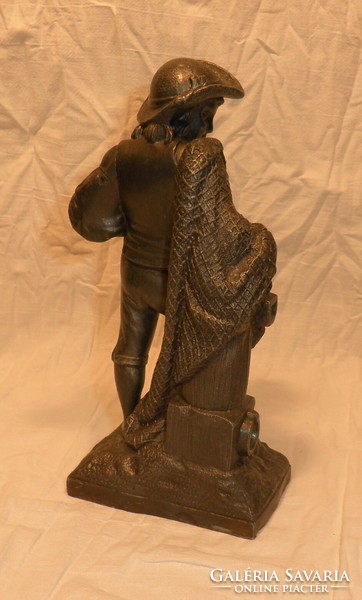 Halászlegény ón szobor
