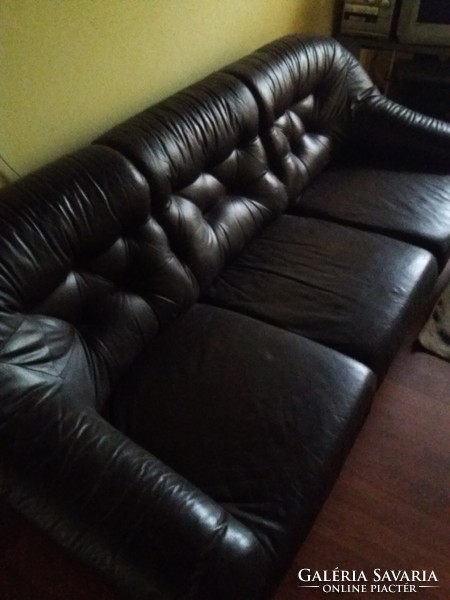 Leather sofa, seating set.
