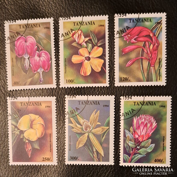 Tanzania flowers stamps stamped b/1/4