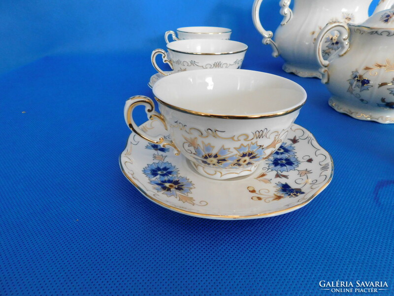 Zsolnay cornflower 6-piece tea set