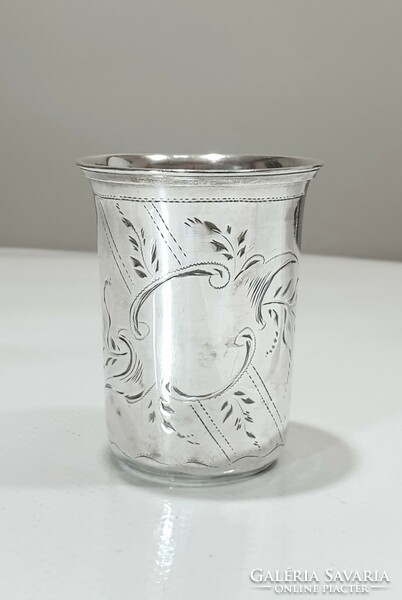 Viennese silver baptismal cup with Art Nouveau engraved decoration