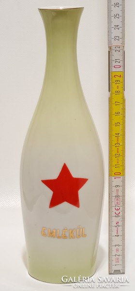 Hollóháza porcelain vase with red stars marked 