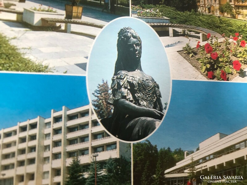 Erzsébet királyné szobra Bártfa fűrdőn /Szlovákia! Postatiszta képeslap.