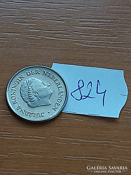 Netherlands 25 cents 1973 nickel, Queen Juliana 824