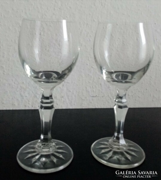 Polished glass, short drink stemmed glass set for sale