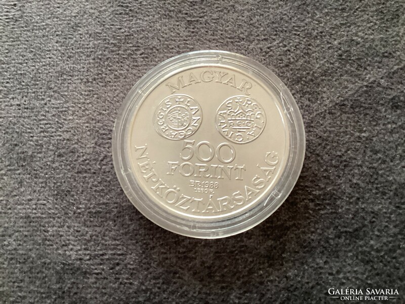 István Szent, - silver 500 HUF commemorative coin 1988.