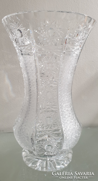 HATALMAS gyönyörű,csiszolt kristály váza 25 CM