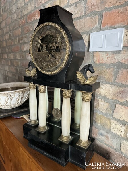 Antique column table clock