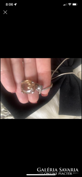 Real citrine stone silver pendant with silver chain
