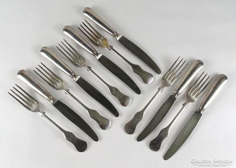 1Q953 old 6-person silver-plated Sandrik cutlery set in a box