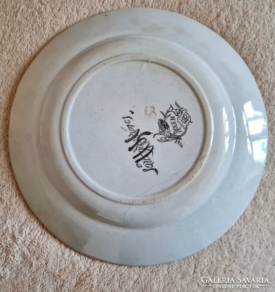 Extrém ritka antik fajansz tányér - Sarreguemines ROUEN