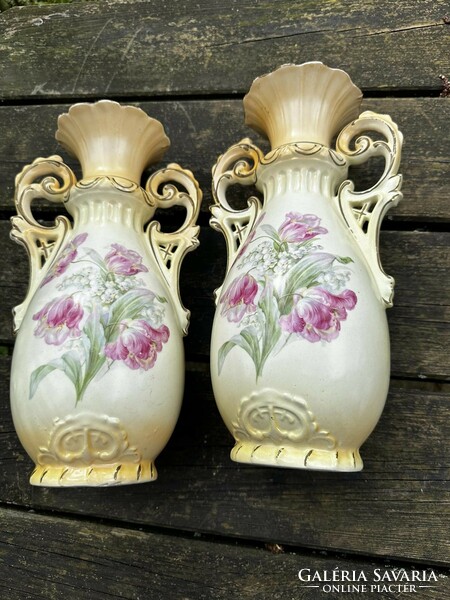 Antik porcelán kétfüles váza