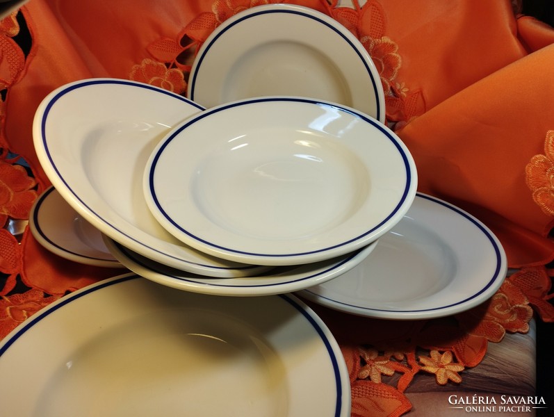 Zsolnay thick porcelain deep plate, 7 pieces