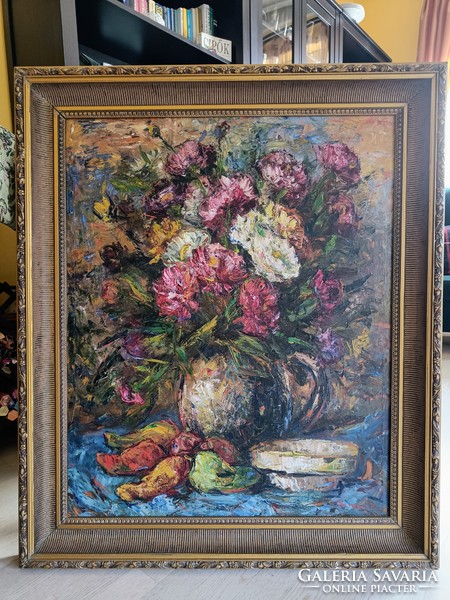 Flower still life - Béla Remecz (79x94 cm)
