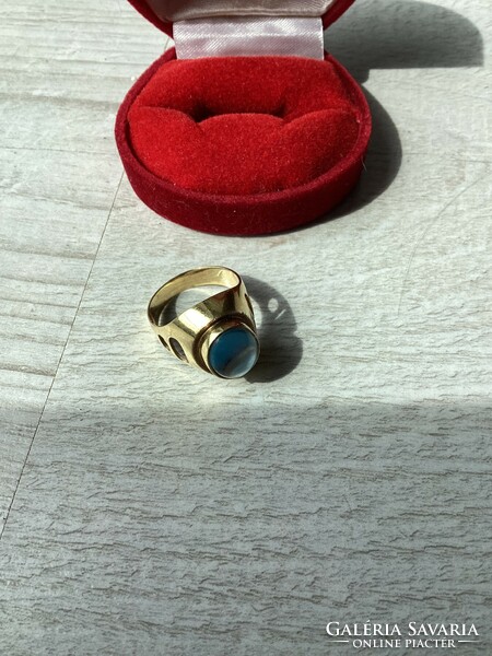 Arany kék köves pecsétgyűrű