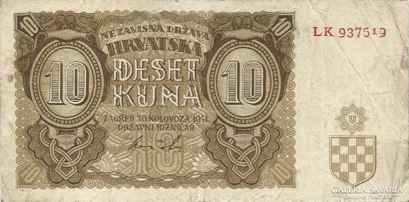 10 Kuna 1941 Croatia