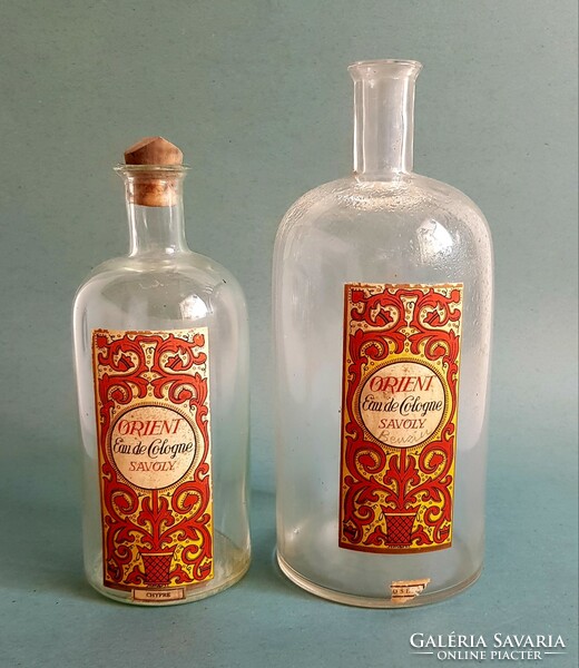 1920 Marvel Illatszergyár Rt. Budapest kölnis parfümös üveg 500ml és 1000ml