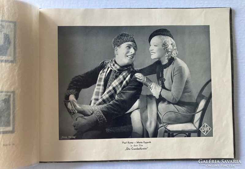 UFA filmes relikvia, ritka gyűjtőalbum az 1930-as évek filmsztárjaival
