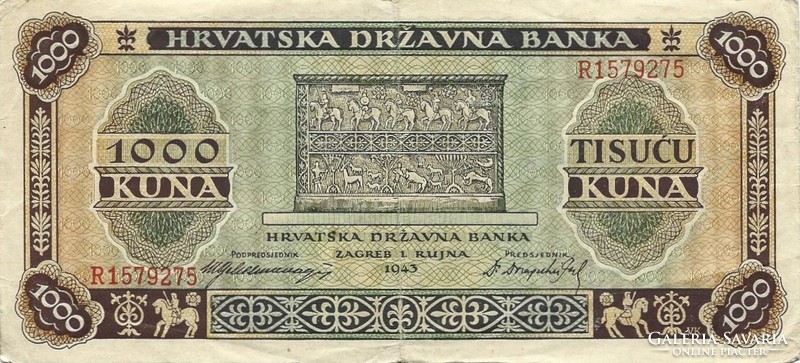 1000 kuna 1943 Horvátország 2.