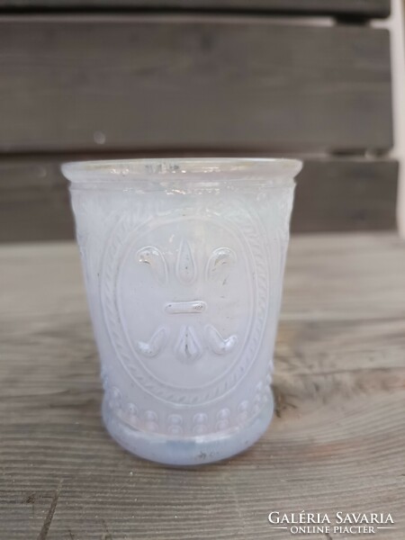 Antique frosted glass cup