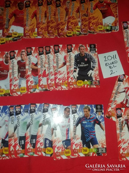 2011 EURO B.L.2.csomag 50 darab futball gyűjthető kártyák egyben állapot a képek szerint