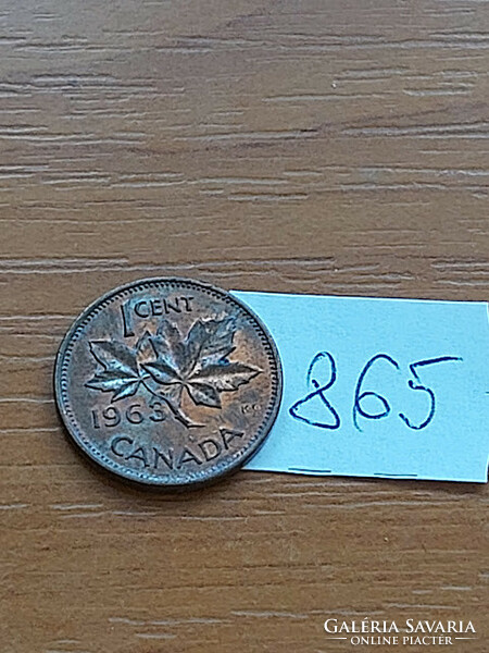 Canada 1 cent 1963 ii. Queen Elizabeth, bronze 865