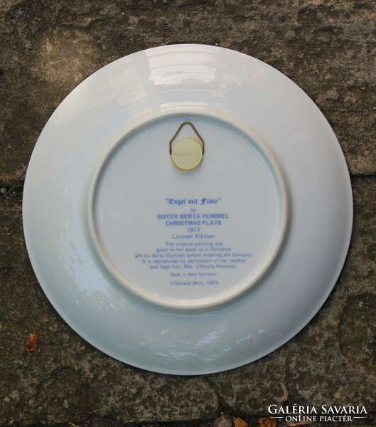 Hummel porcelain decorative plate - Christmas 1972 - schmid