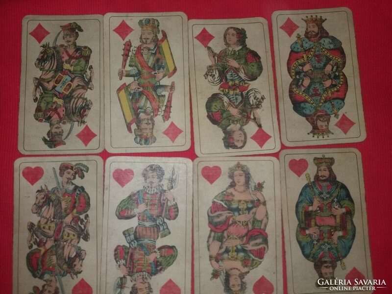 Antik nagy alapú magyar kártyagyári tarokk kártya 21 lap + a bolond hiánytalan a képek szerint