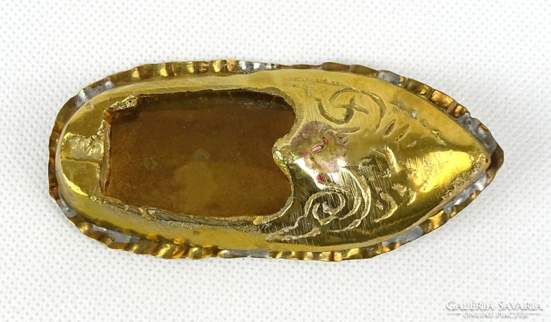 1A971 decorative oriental shoe-shaped copper ashtray 8.5 Cm