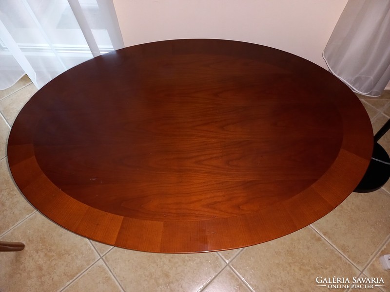 Lajos fülöp oval smoking table made of cherry wood
