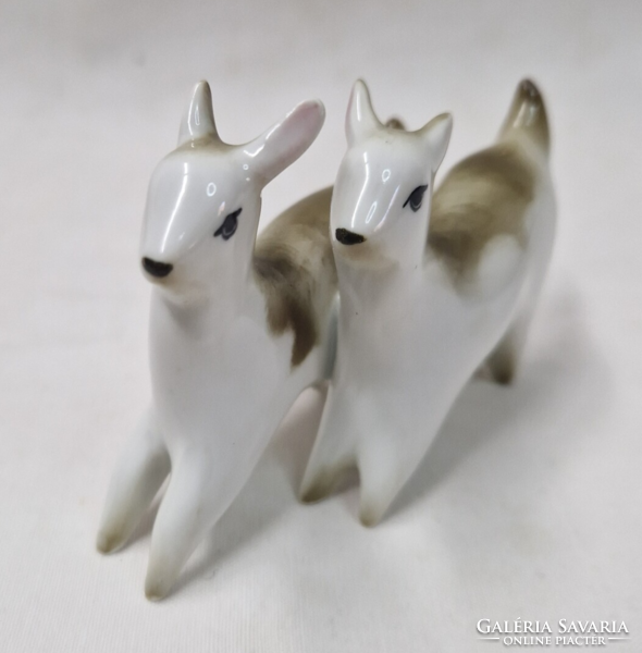 Zsolnay goat kids porcelain figure in perfect condition 6 cm.