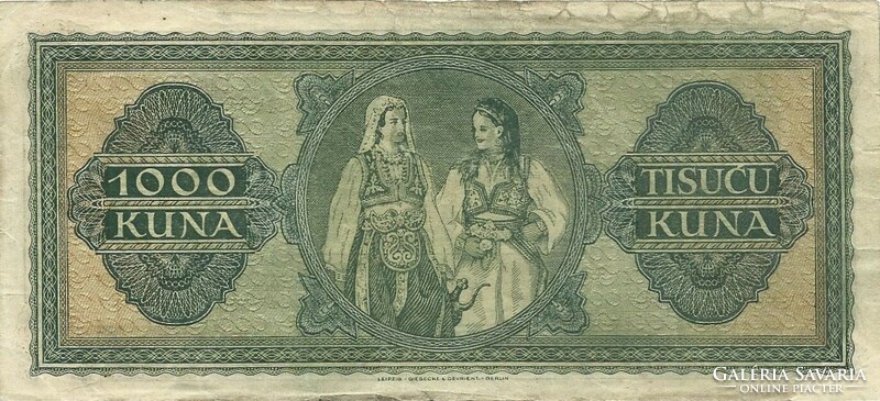 1000 kuna 1943 Horvátország 1.