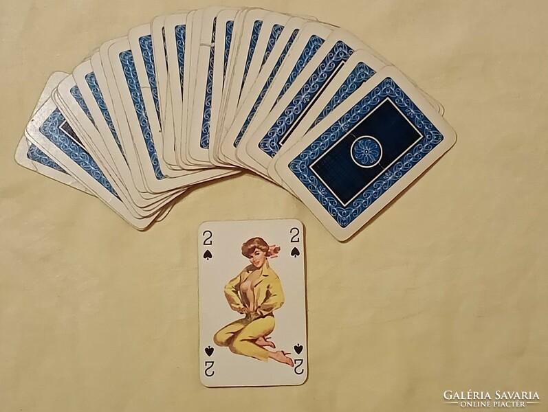 Kártya francia pin up girl 1db hiányos pakli rajzolt kártya pótlásra retro kék