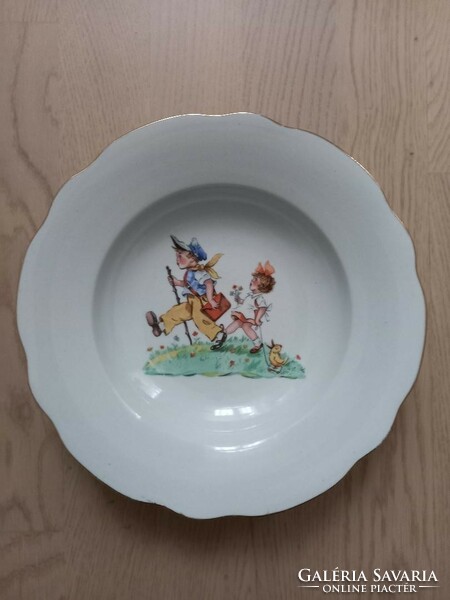 Zsolnay fairytale pattern children's plate