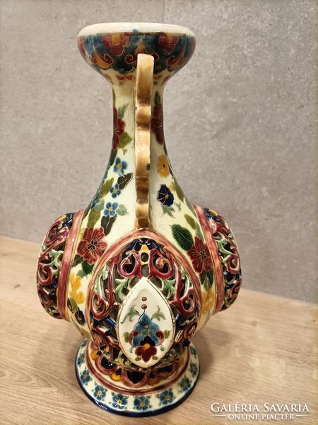 Zsolnay or fischer openwork vase 28 cm