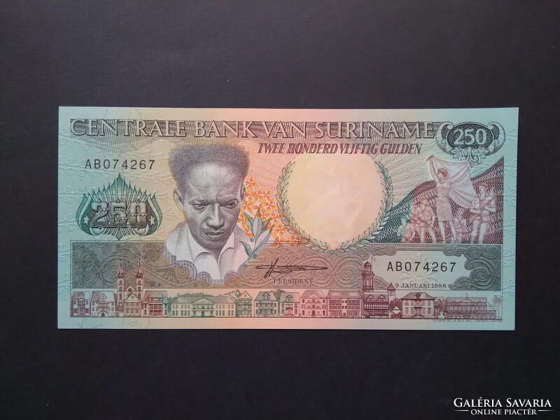 Suriname 250 Gulden 1988 Unc