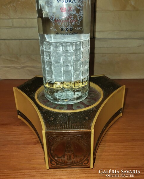 Soviet music bottle, glass holder, 1980. Olympia Moscow