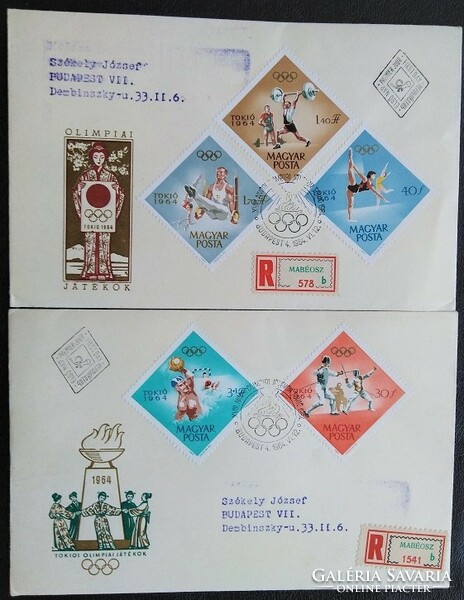 FF2076-85 / 1964 Olimpia - Tokió bélyegsor FDC-n futott