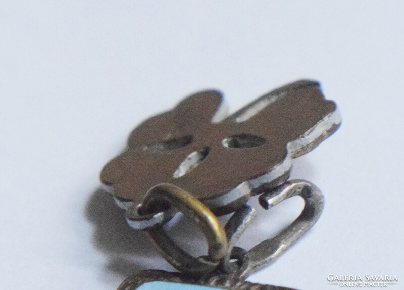 Antique lucky four-leaf clover pendant, zsuzsu, 13 x 13 mm