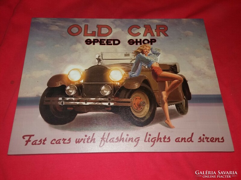 Old canvas / oil print battery-powered lighting pin up picture car picture lamp mood lighting according to the pictures