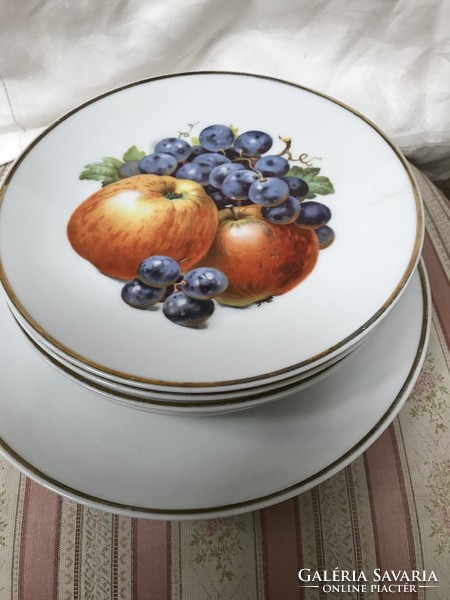 Bavaria thomas fruit porcelain plate set 1+6 pcs. Flawless with a mark between 1908-39.
