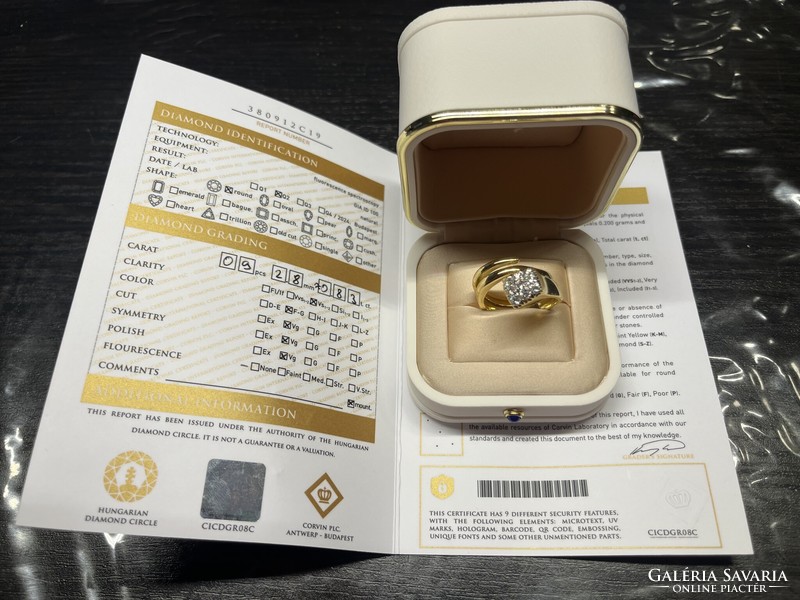 18k arany gyűrű, 0.83ct gyémánttal, Certifikáttal