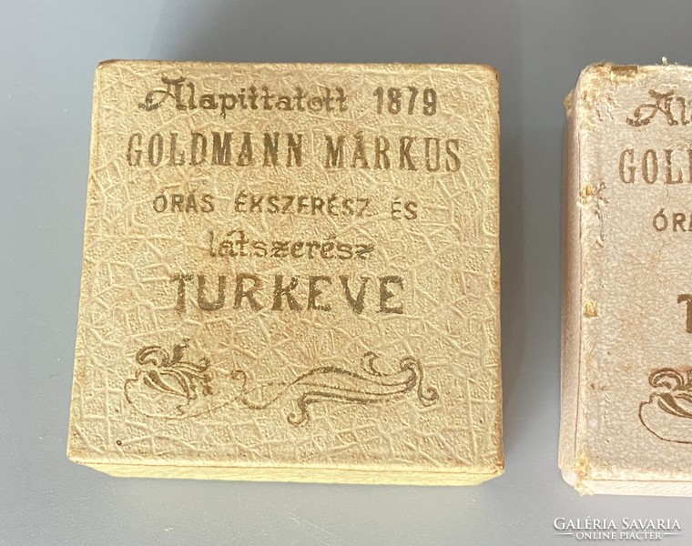 2 Goldman Marks watch jeweler's turkeve paper box c1900-20