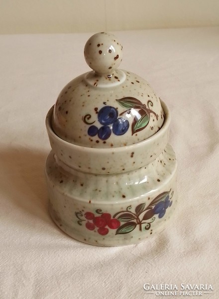 Polka dot glazed hand painted floral pattern porcelain bonbonier storage winterling bavaria german